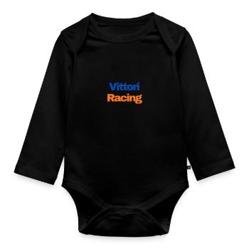 Vittori Racing Logo - Baby Bio-Langarm-Body - Schwarz - Vorne