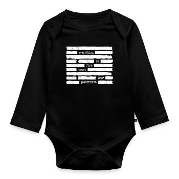 All is well. Trust your government. Director - Organic Longsleeve Baby Bodysuit - black - Front
