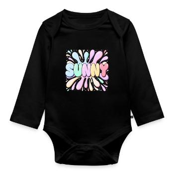 Bubble Burst SUNNY - Organic Longsleeve Baby Bodysuit - black - Front