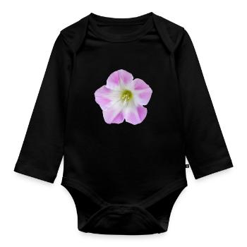 Pink_Field_Bindweed_Morning_Glory_Flower - Baby Bio-Langarm-Body - Schwarz - Vorne