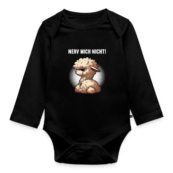 Nerv Mich Nicht Alpaka lama Alpakabesitzer Alpakas - Baby Bio-Langarm-Body - Schwarz - Vorne