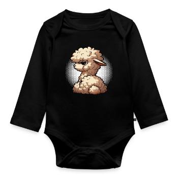 alpaca llama owner alpaca llamas llamas llamas - Organic Longsleeve Baby Bodysuit - black - Front