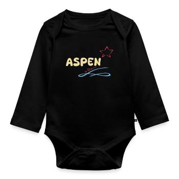 Geschenk für Aspen - Baby Bio-Langarm-Body - Schwarz - Vorne