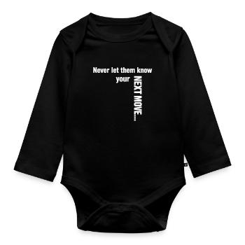 Ne leur dis jamais ton prochain coup, c’est drôle en disant - Body Bébé bio manches longues - noir - Devant