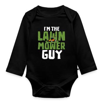 Ich Bin Der Rasenmäher-typ Gärtner - Baby Bio-Langarm-Body - Schwarz - Vorne