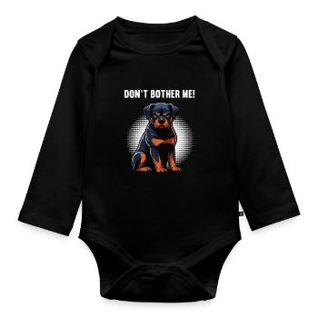 Ne me dérange pas, propriétaire de rottweiler - Body Bébé bio manches longues - noir - Devant