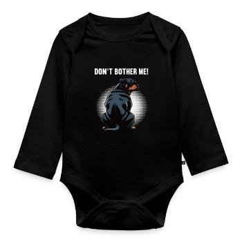 Ne me dérange pas, propriétaire de rottweiler - Body Bébé bio manches longues - noir - Devant
