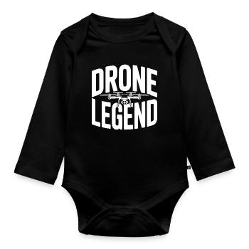 Drone Legend - Organic Longsleeve Baby Bodysuit - black - Front