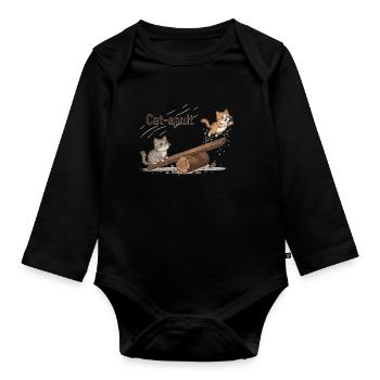 Catapult Katzenabenteuer - Baby Bio-Langarm-Body - Schwarz - Vorne