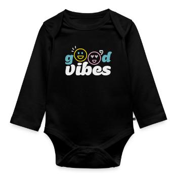 good_vibes - Baby Bio-Langarm-Body - Schwarz - Vorne