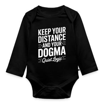 Logique silencieuse : Distance et dogme - Body Bébé bio manches longues - noir - Devant