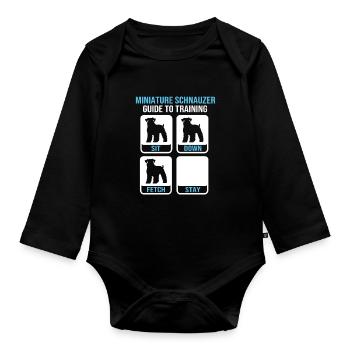 Schnauzer nain - Body Bébé bio manches longues - noir - Devant