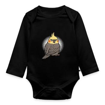 Calopsitte Calopsitte Calopsitte Oiseau calopsitte - Body Bébé bio manches longues - noir - Devant