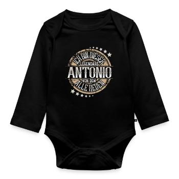 Antonio - Baby Bio-Langarm-Body - Schwarz - Vorne