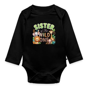 Schwester des Wilden - Baby Bio-Langarm-Body - Schwarz - Vorne