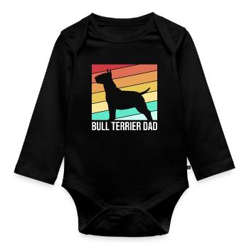 Bull terrier - Body Bébé bio manches longues - noir - Devant
