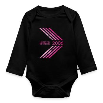 2006 Limited Edition Geburtstag Mädchen - Baby Bio-Langarm-Body - Schwarz - Vorne