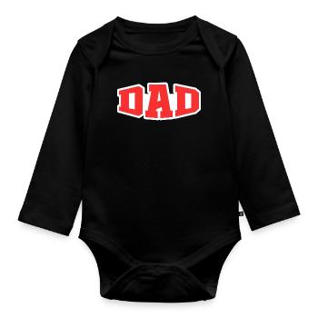 Dad - Baby Bio-Langarm-Body - Schwarz - Vorne