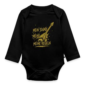 Meine Regeln Mein Sound - Baby Bio-Langarm-Body - Schwarz - Vorne