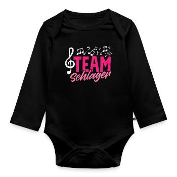 Team Schlager Musik Party Gruppen Outfit - Baby Bio-Langarm-Body - Schwarz - Vorne