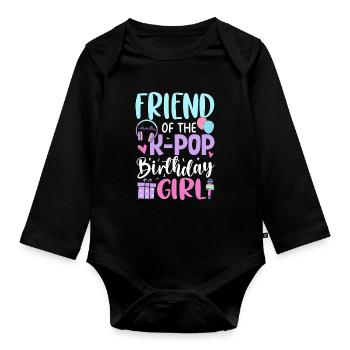 Amie de la fille d’anniversaire de la K-Pop - Body Bébé bio manches longues - noir - Devant