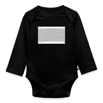 Fließende Konturen Linienkunst - Baby Bio-Langarm-Body - Schwarz - Vorne