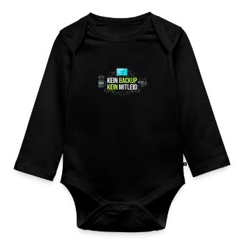 Kein Backup Kein Mitleid IT-Berater Admin - Baby Bio-Langarm-Body - Schwarz - Vorne