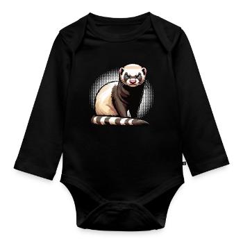 ferret ferret holder ferret owner - Organic Longsleeve Baby Bodysuit - black - Front