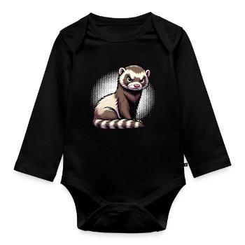 Furet Ferret Holder Furet Propriétaire - Body Bébé bio manches longues - noir - Devant