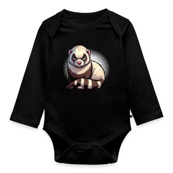 ferret ferret holder ferret owner - Organic Longsleeve Baby Bodysuit - black - Front