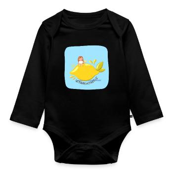 VitaminTastic Zitronen-Sommer - Baby Bio-Langarm-Body - Schwarz - Vorne