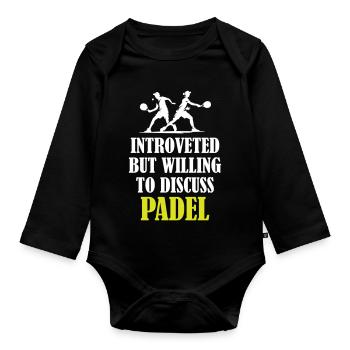 Padel_Saying_For_Introverted_Pdel_Players - Body Bébé bio manches longues - noir - Devant