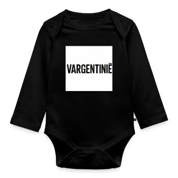 Vargentino-Typografie-Logo - Baby Bio-Langarm-Body - Schwarz - Vorne