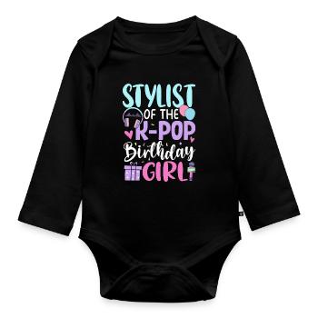 Stylist of The K-Pop Birthday Girl - Organic Longsleeve Baby Bodysuit - black - Front