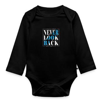 Never Back – NYC Motif - Body Bébé bio manches longues - noir - Devant