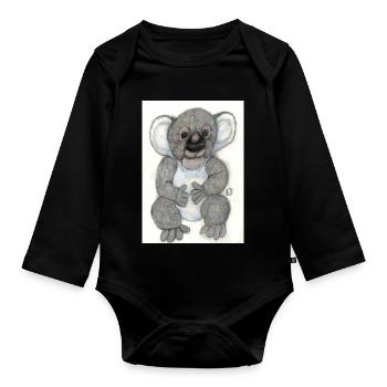 Koala - Body Bébé bio manches longues - noir - Devant
