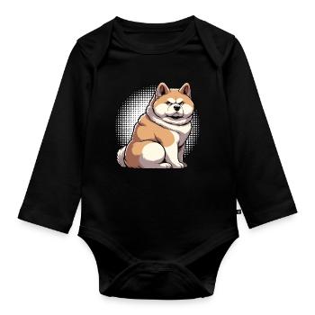 Akita Akita propriétaire Akitas Akita amoureux Akitafan - Body Bébé bio manches longues - noir - Devant
