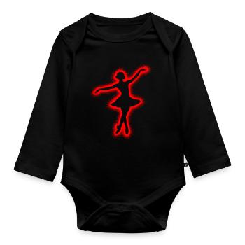 Ballet Dancer Ballerina Girl Ballet Dancer - Organic Longsleeve Baby Bodysuit - black - Front