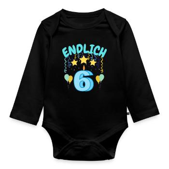 enfin 6 - Body Bébé bio manches longues - noir - Devant