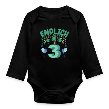 enfin 3 - Body Bébé bio manches longues - noir - Devant