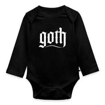 Blason monogramme en écriture gothique - Body Bébé bio manches longues - noir - Devant