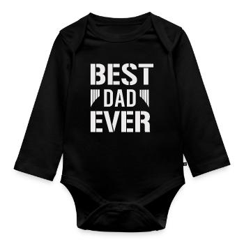 Meilleur papa de tous les temps - Body Bébé bio manches longues - noir - Devant