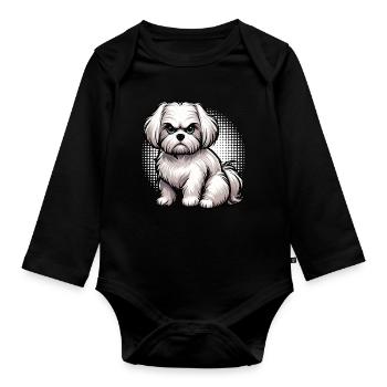 Malteser Propriétaire Maltese Lovers - Body Bébé bio manches longues - noir - Devant