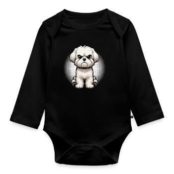Malteser Maltese Owner Maltese Lovers - Organic Longsleeve Baby Bodysuit - black - Front