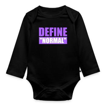 Define Normal Lustig Sarkastisch Definition Grafik - Baby Bio-Langarm-Body - Schwarz - Vorne