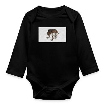 Fantasme de dirigeable steampunk - Body Bébé bio manches longues - noir - Devant