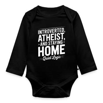 Athée introverti Quiet Logic Tee - Body Bébé bio manches longues - noir - Devant