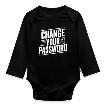 Changez votre mot de passe - Body Bébé bio manches longues - noir - Devant