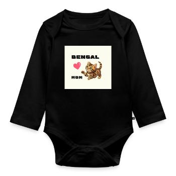 Cœur de maman Bengale - Body Bébé bio manches longues - noir - Devant