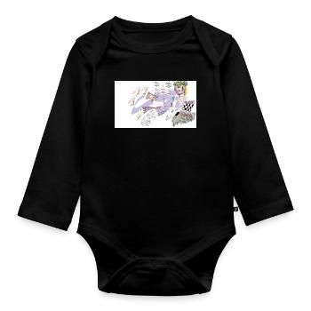 Rêvasser aux oiseaux - Body Bébé bio manches longues - noir - Devant